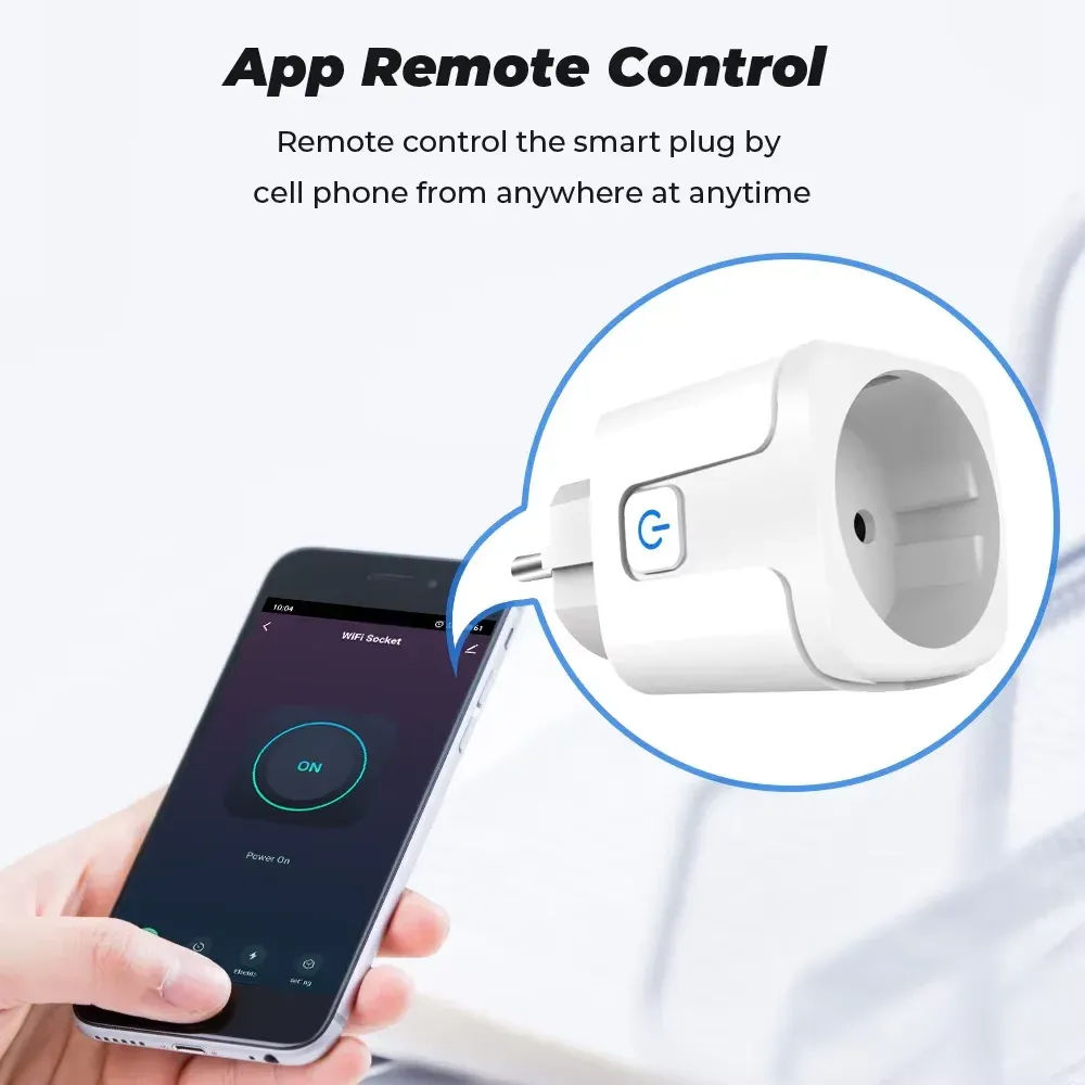 Prise connectée WiFi UE 16/20 A avec mesure de consommation, compatible Tuya, Alexa, Google Home et Alice 4