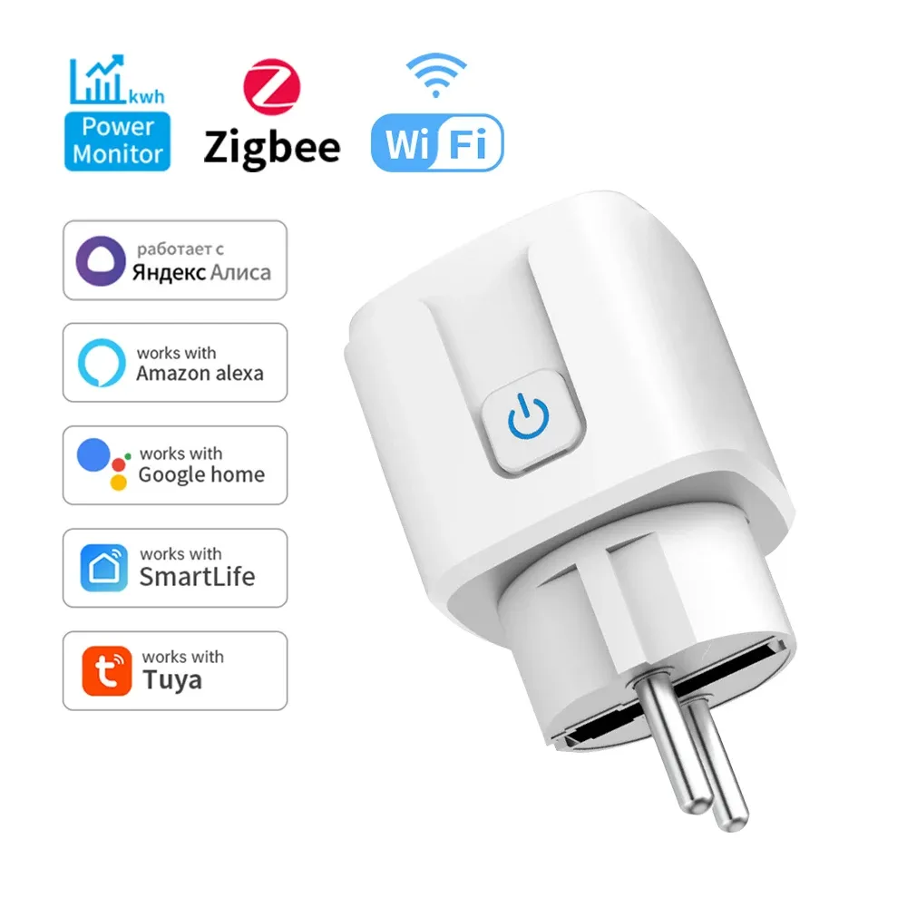 Prise connectée WiFi UE 16/20 A avec mesure de consommation, compatible Tuya, Alexa, Google Home et Alice 10