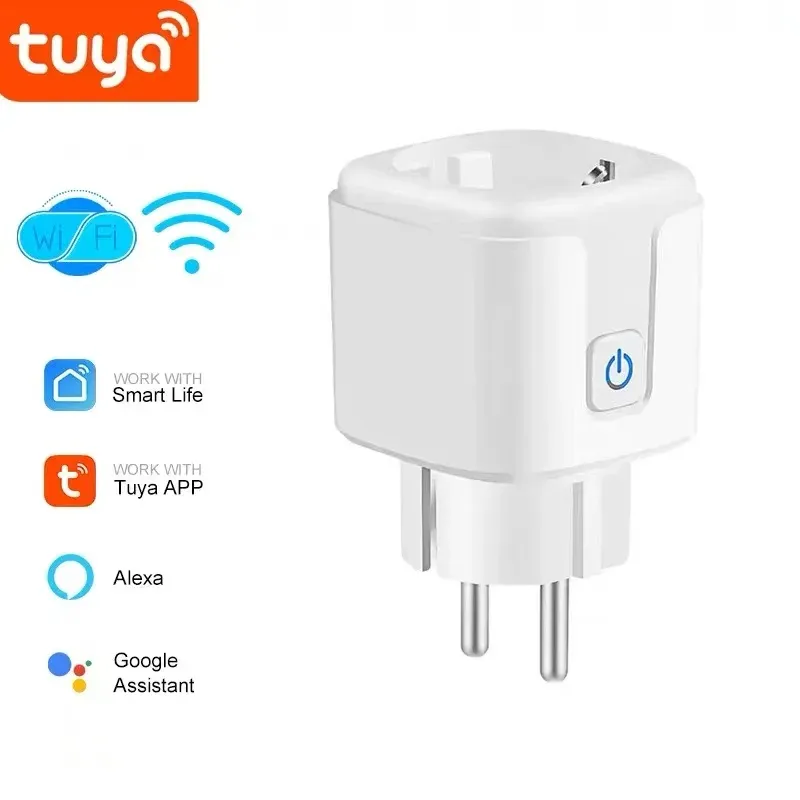 Prise connectée WiFi UE 16/20 A avec mesure de consommation, compatible Tuya, Alexa, Google Home et Alice 8