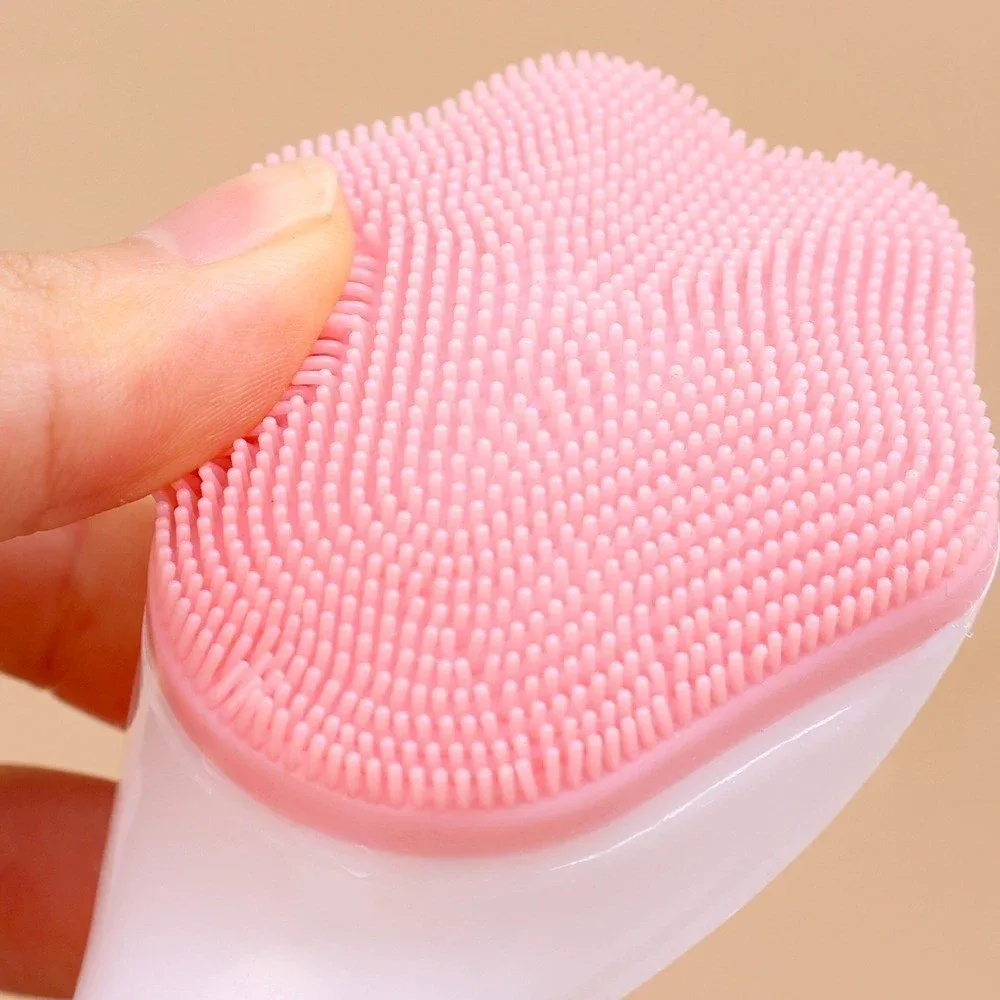Brosse nettoyante visage en silicone en forme de patte de chat, à manche long 2