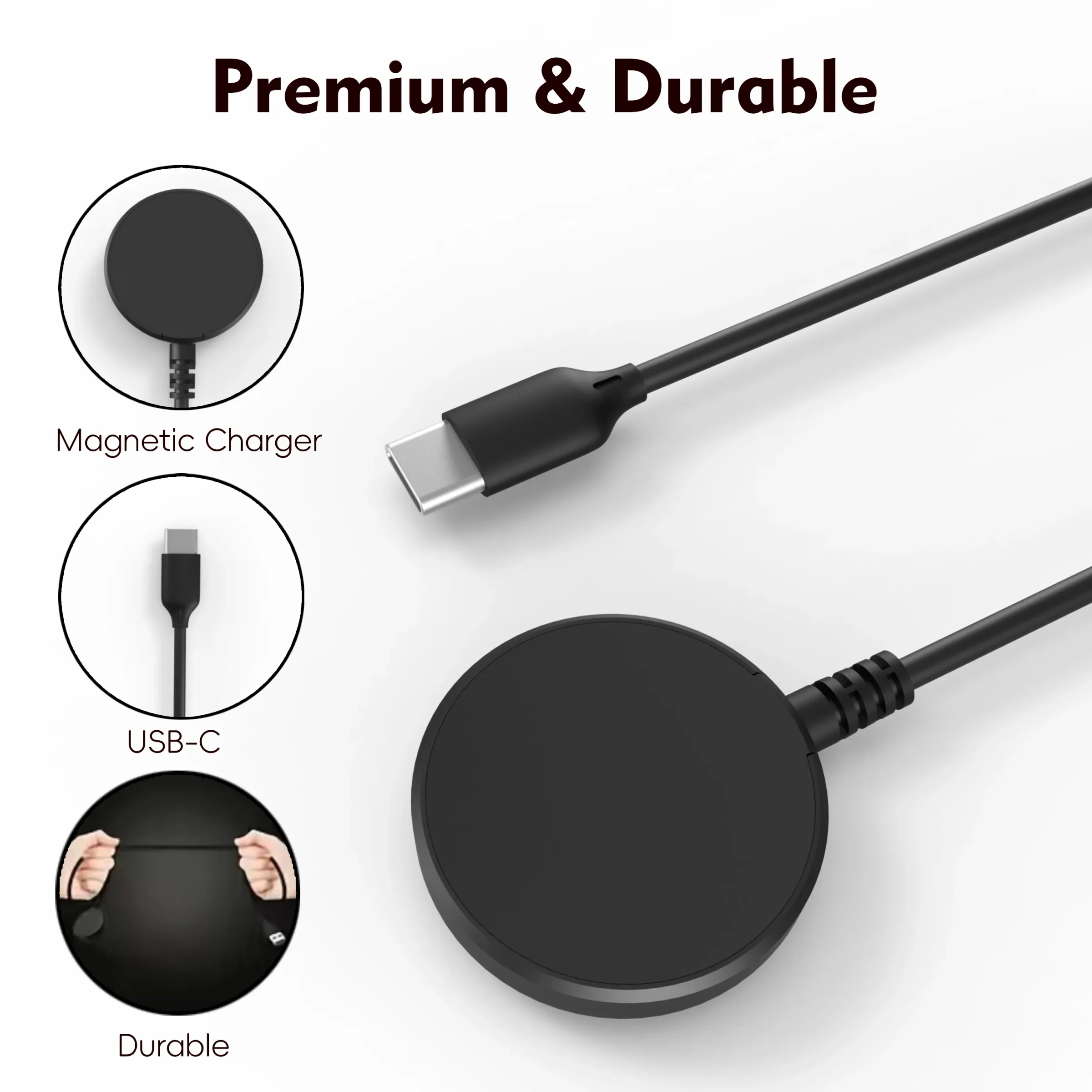 Chargeur Whiress pour Galaxy Watch, compatible avec Galaxy Watch 3, 4, 5, 6, 7, 8, Ultra, Classic 5 Pro et Active 1/2 2