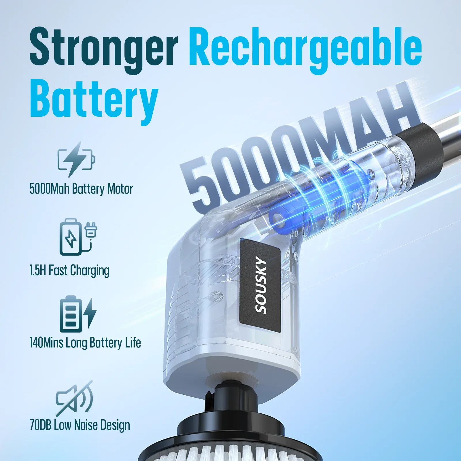Lumière LED de la brosse