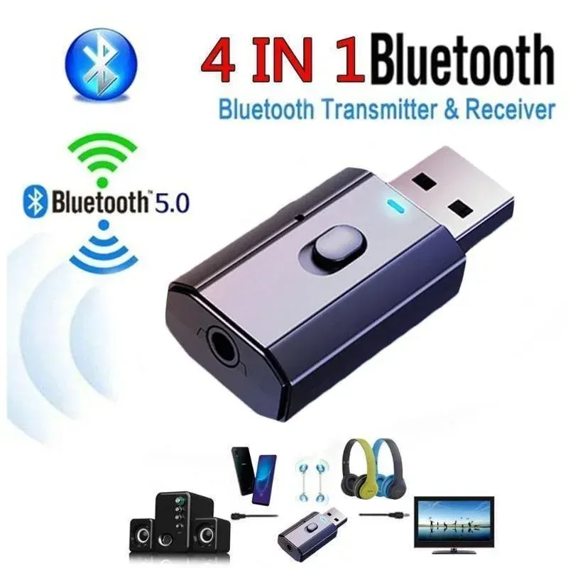 Adaptateur Bluetooth 5.0 pour PC, TV et voiture, audio et mains libres, prise AUX 3,5 mm et USB, émetteur-récepteur sans fil 1