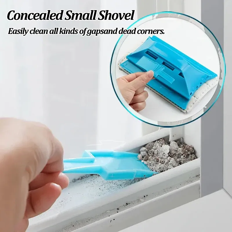 Brosse pliable de nettoyage pour rainures de fenêtre, fentes et rails de porte coulissante 2