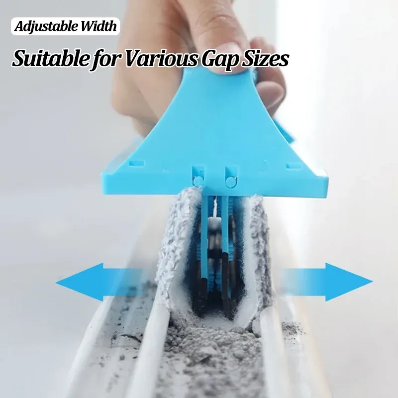 Brosse pliable de nettoyage pour rainures de fenêtre, fentes et rails de porte coulissante 3