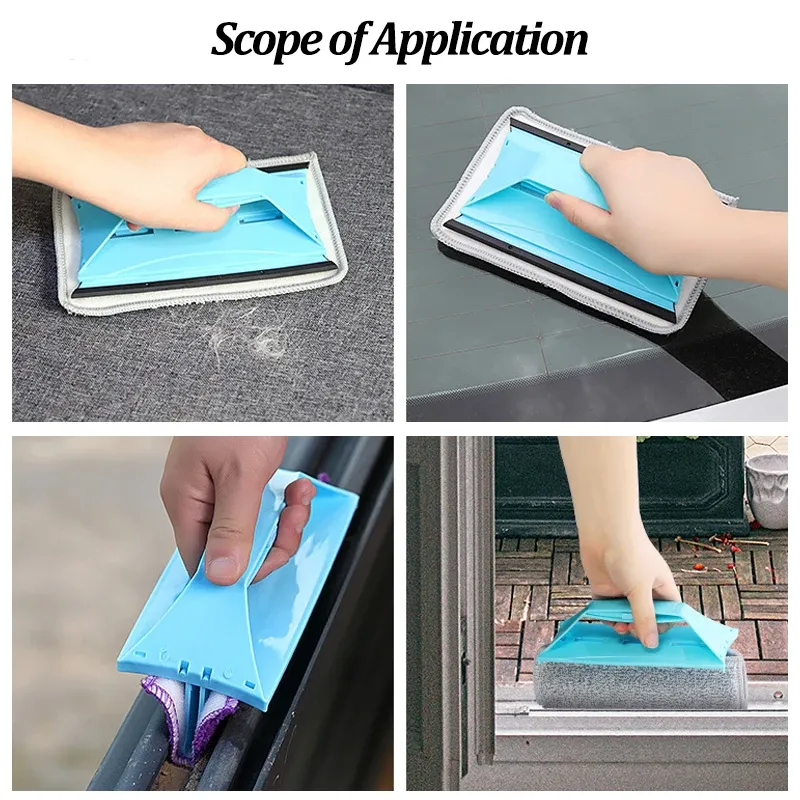 Brosse pliable de nettoyage pour rainures de fenêtre, fentes et rails de porte coulissante 5