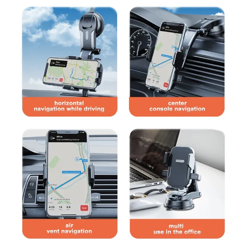 SEAMETAL - Support universel pour téléphone portable pour tableau de bord et pare-brise, compatible GPS 5
