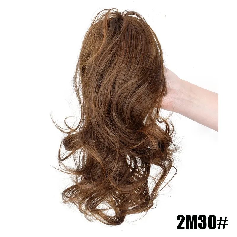 Extension queue de cheval courte bouclée de 30 cm, cheveux synthétiques pour femme, postiche à pince volumineux pour un usage quotidien 13