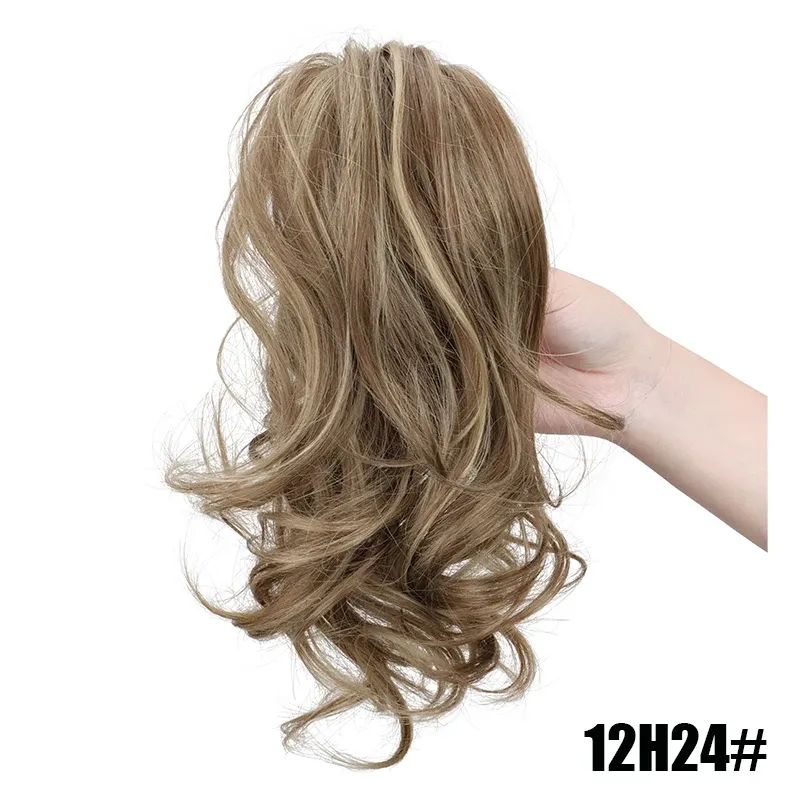 Extension queue de cheval courte bouclée de 30 cm, cheveux synthétiques pour femme, postiche à pince volumineux pour un usage quotidien 8
