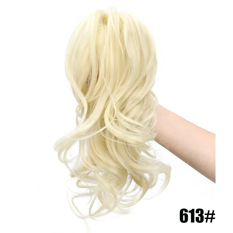 Extension queue de cheval courte bouclée de 30 cm, cheveux synthétiques pour femme, postiche à pince volumineux pour un usage quotidien 7