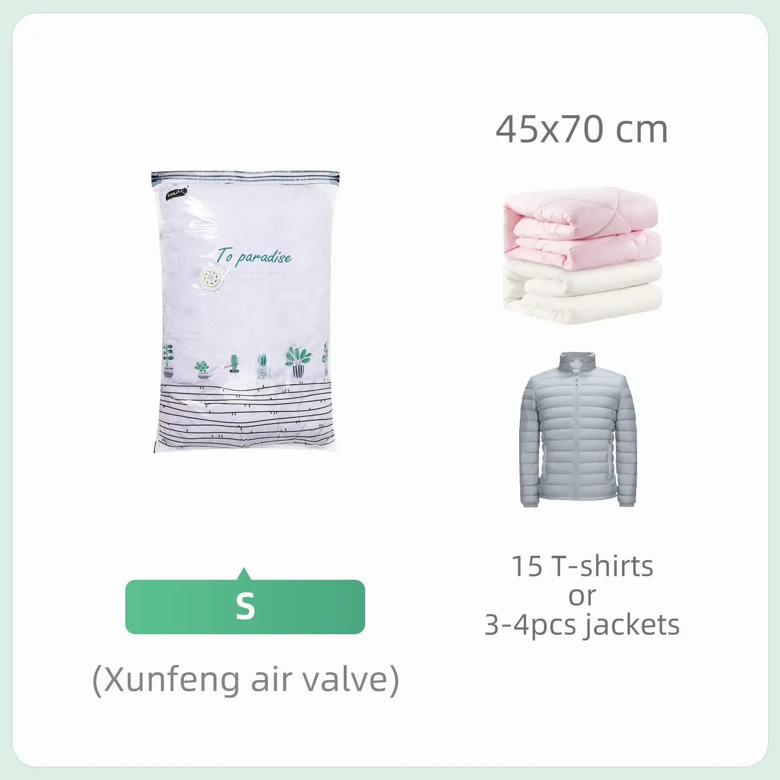 Sacs sous vide cubiques TAILI, grand sac de rangement pour vêtements, couettes et couvertures, sans pompe, idéal pour le voyage 7
