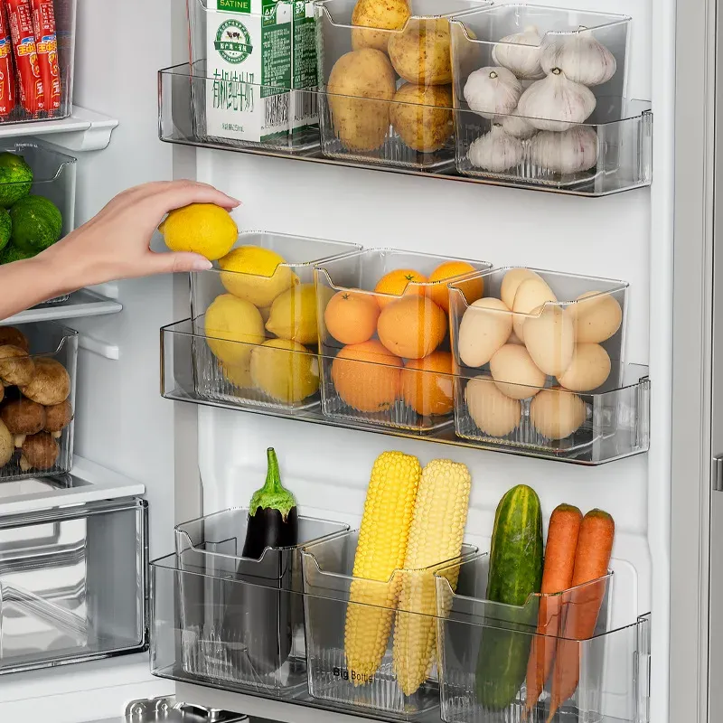 Bac de rangement pour porte de réfrigérateur, lot de 1 : organisation pour aliments, légumes, fruits et œufs frais - Image 1