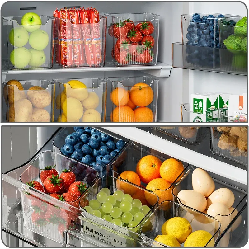 Boîte de rangement remplie de produits frais