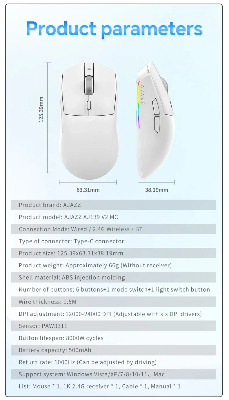 Souris AJAZZ AJ139 dans son environnement