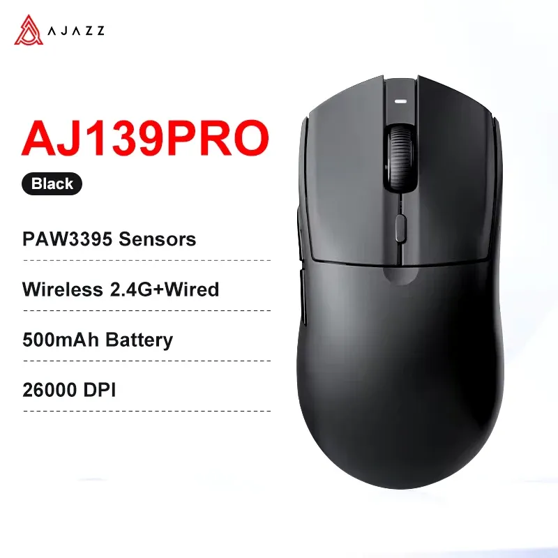 AJAZZ AJ139 V2 MC / AJ139 PRO Souris gaming sans fil, capteur PAW3311 / PAW3395, 12000 / 26000 DPI, batterie 500 mAh, souris Bluetooth pour PC 11