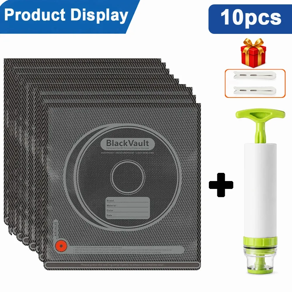 Kit de sacs de rangement sous vide pour filament 3D, sacs hermétiques réutilisables, protection contre la poussière et l'humidité 9