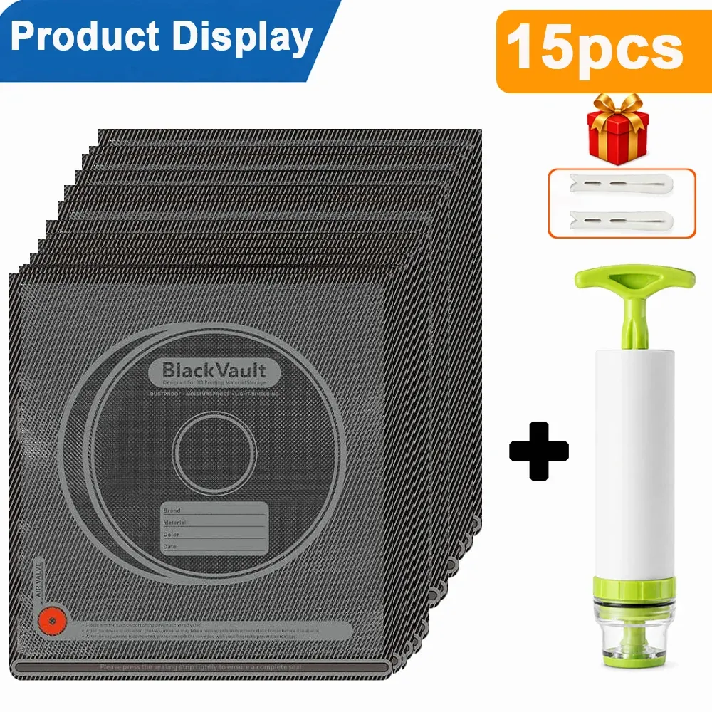 Kit de sacs de rangement sous vide pour filament 3D, sacs hermétiques réutilisables, protection contre la poussière et l'humidité 7