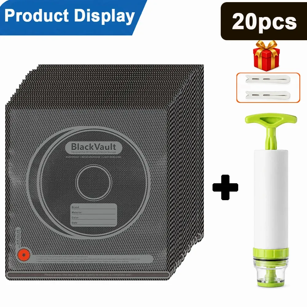 Kit de sacs de rangement sous vide pour filament 3D, sacs hermétiques réutilisables, protection contre la poussière et l'humidité 12