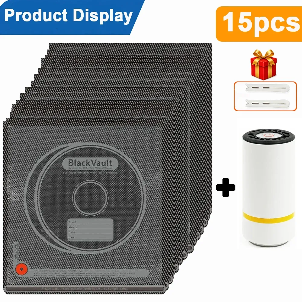 Kit de sacs de rangement sous vide pour filament 3D, sacs hermétiques réutilisables, protection contre la poussière et l'humidité 22