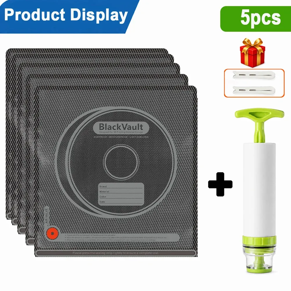 Kit de sacs de rangement sous vide pour filament 3D, sacs hermétiques réutilisables, protection contre la poussière et l'humidité 18