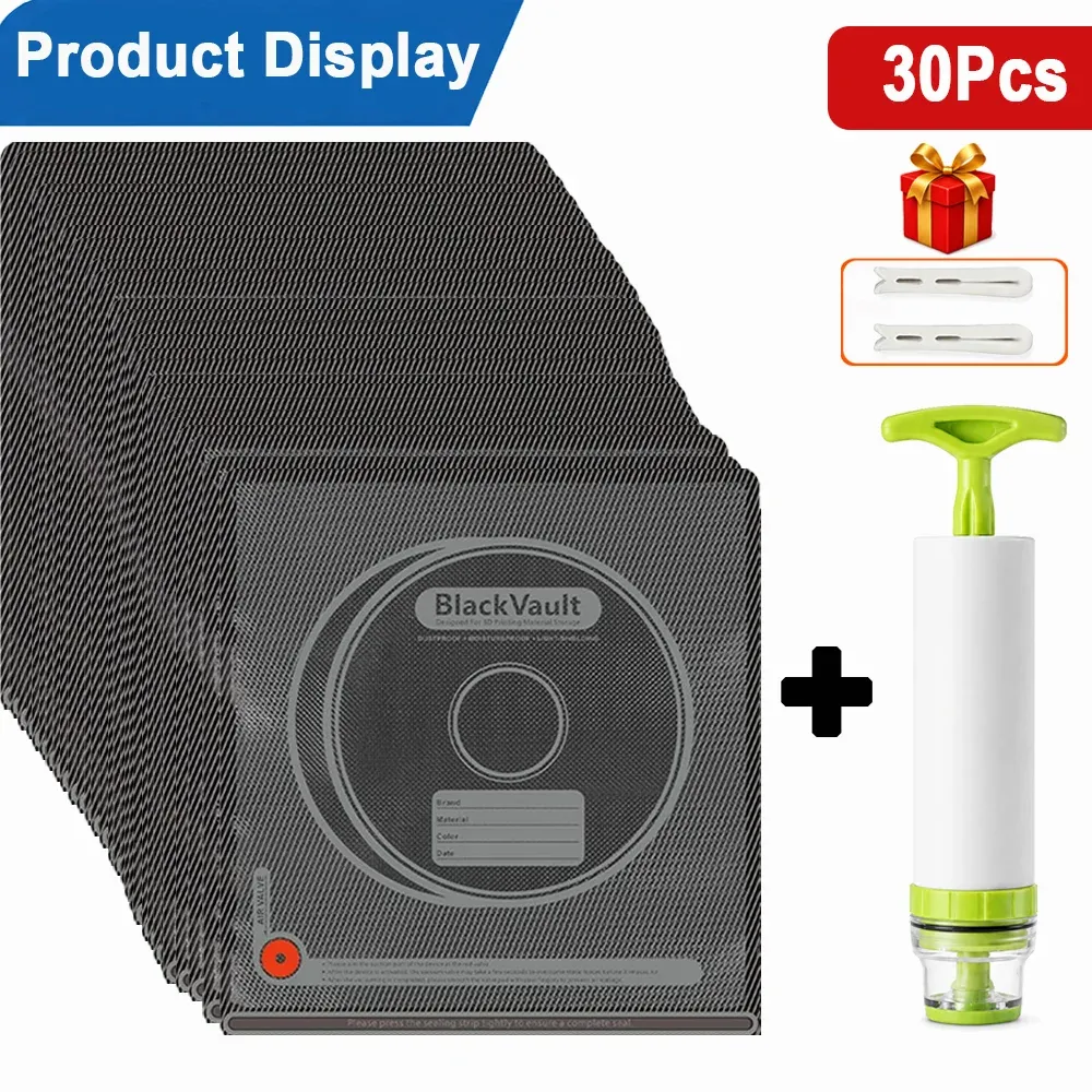 Kit de sacs de rangement sous vide pour filament 3D, sacs hermétiques réutilisables, protection contre la poussière et l'humidité 16