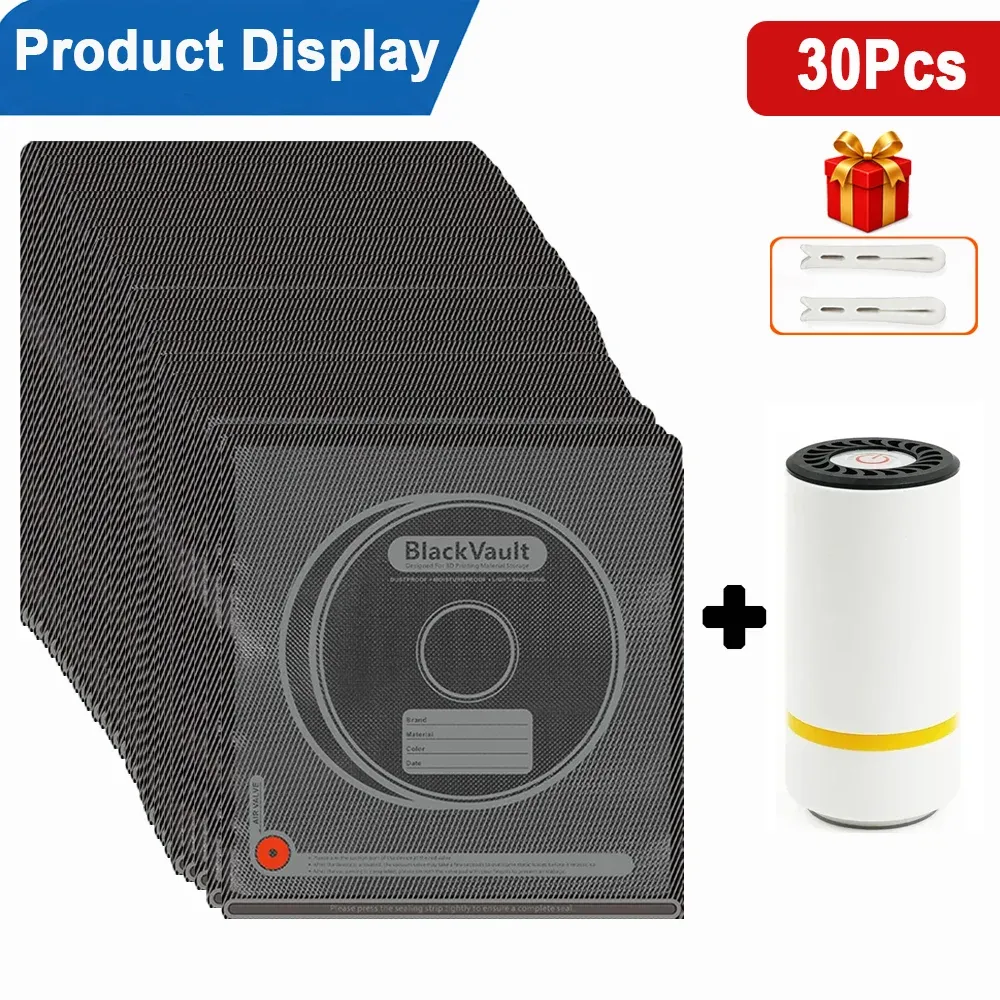 Kit de sacs de rangement sous vide pour filament 3D, sacs hermétiques réutilisables, protection contre la poussière et l'humidité 11