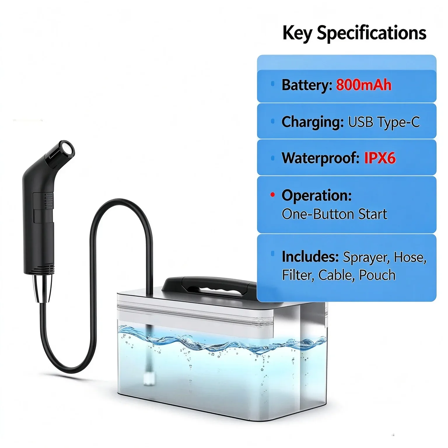 Pulvérisateur de bidet électrique portable HTMCK, irrigateur d'hygiène intime à main pour la maternité, les personnes âgées, les bébés et les soins post-partum 5