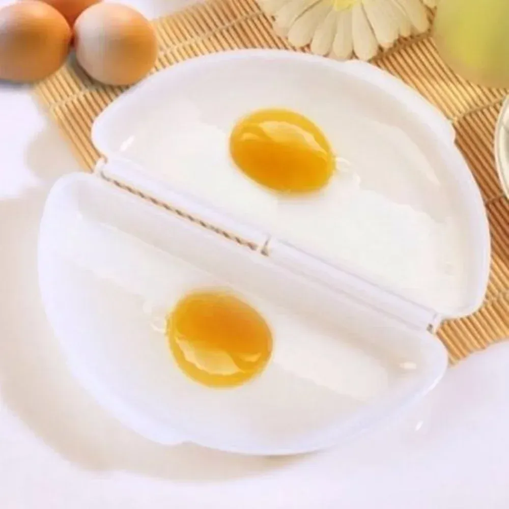 Cuiseur à œufs en silicone pour micro-ondes, plateau à omelette blanc, non toxique - Image 1