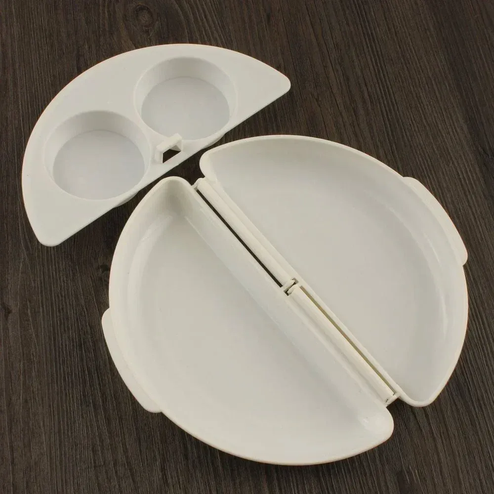 Cuiseur à œufs en silicone pour micro-ondes, plateau à omelette blanc, non toxique 5
