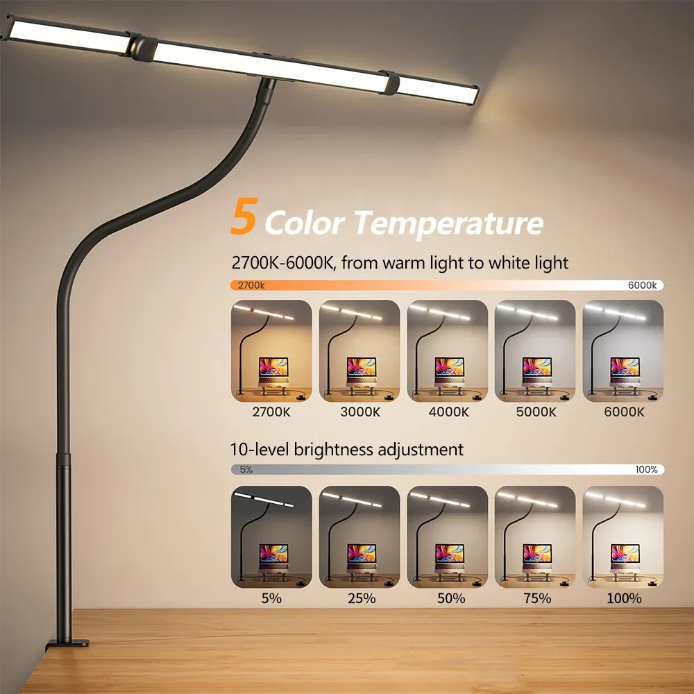 Lampe de bureau LED utilisée pour la lecture à domicile