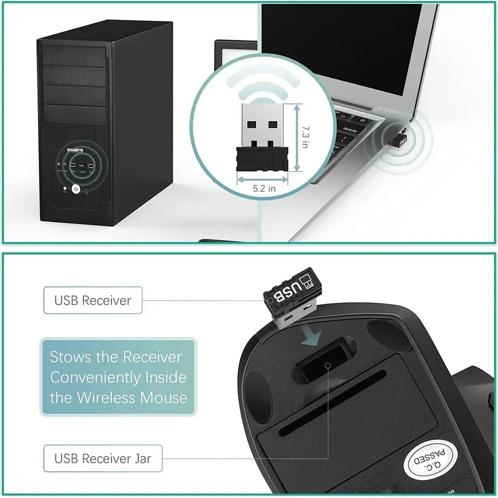 Souris verticale ergonomique sans fil