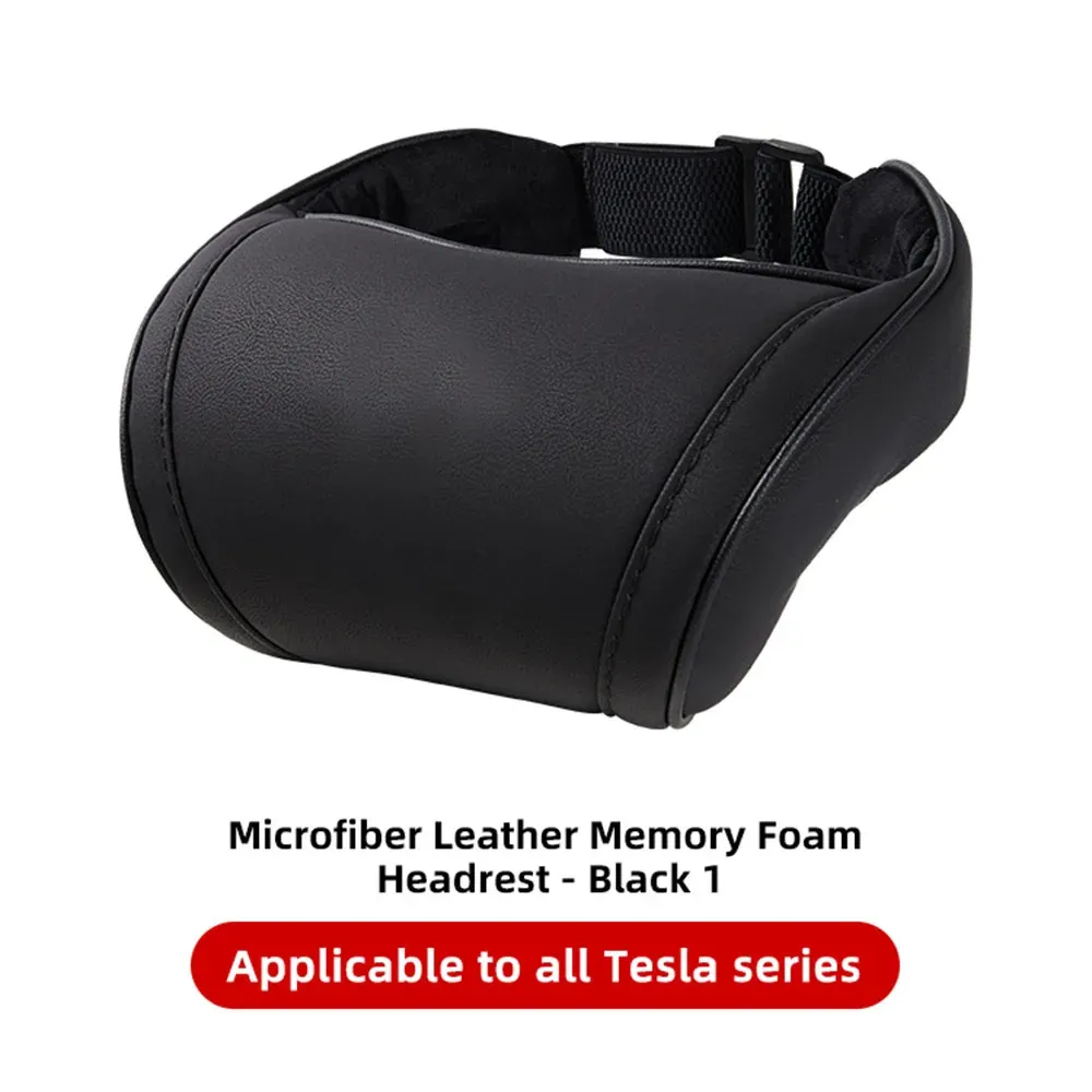 Appui-tête de siège YZ pour Tesla Model 3/Y/X/S, oreiller de cou en cuir PU à mémoire de forme 9