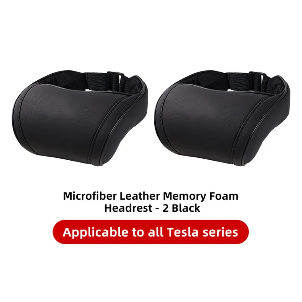 Appui-tête de siège YZ pour Tesla Model 3/Y/X/S, oreiller de cou en cuir PU à mémoire de forme 7