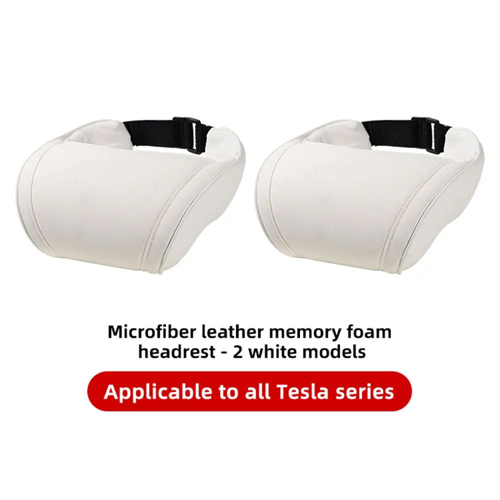 Appui-tête de siège YZ pour Tesla Model 3/Y/X/S, oreiller de cou en cuir PU à mémoire de forme 6