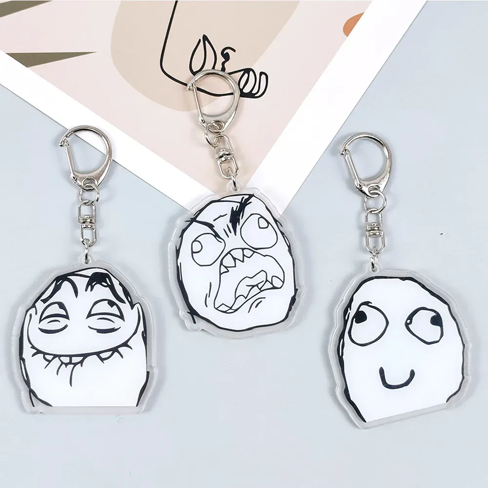 Porte-clés Troll « No Me Gusta » en acrylique, pendentif pour sac à dos ou ornement de voiture 2