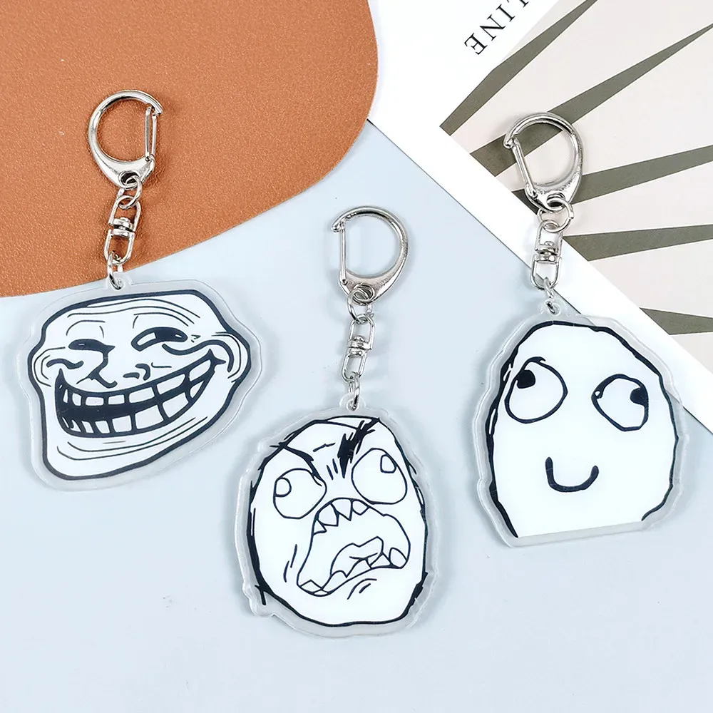 Porte-clés Troll « No Me Gusta » en acrylique, pendentif pour sac à dos ou ornement de voiture 3