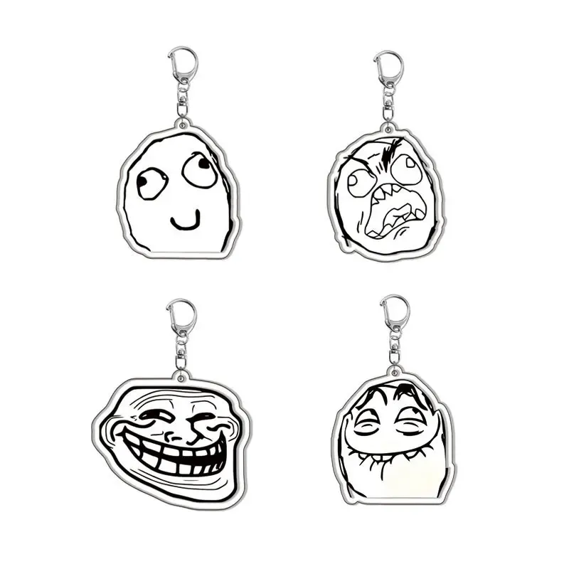 Porte-clés Troll « No Me Gusta » en acrylique, pendentif pour sac à dos ou ornement de voiture 5