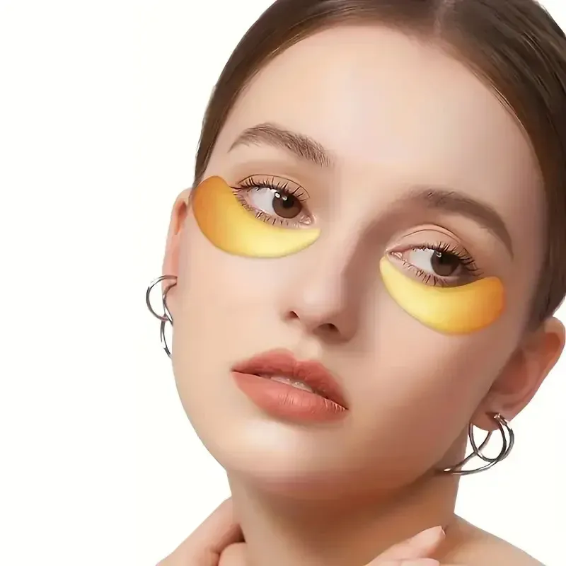 Masques pour les yeux hydratants à l'or 24 carats (lot de 60), masques en cristal de collagène pour soulager la fatigue oculaire et nourrir le contour des yeux 4