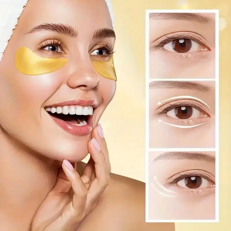 Masques pour les yeux en cristal de collagène à l'or