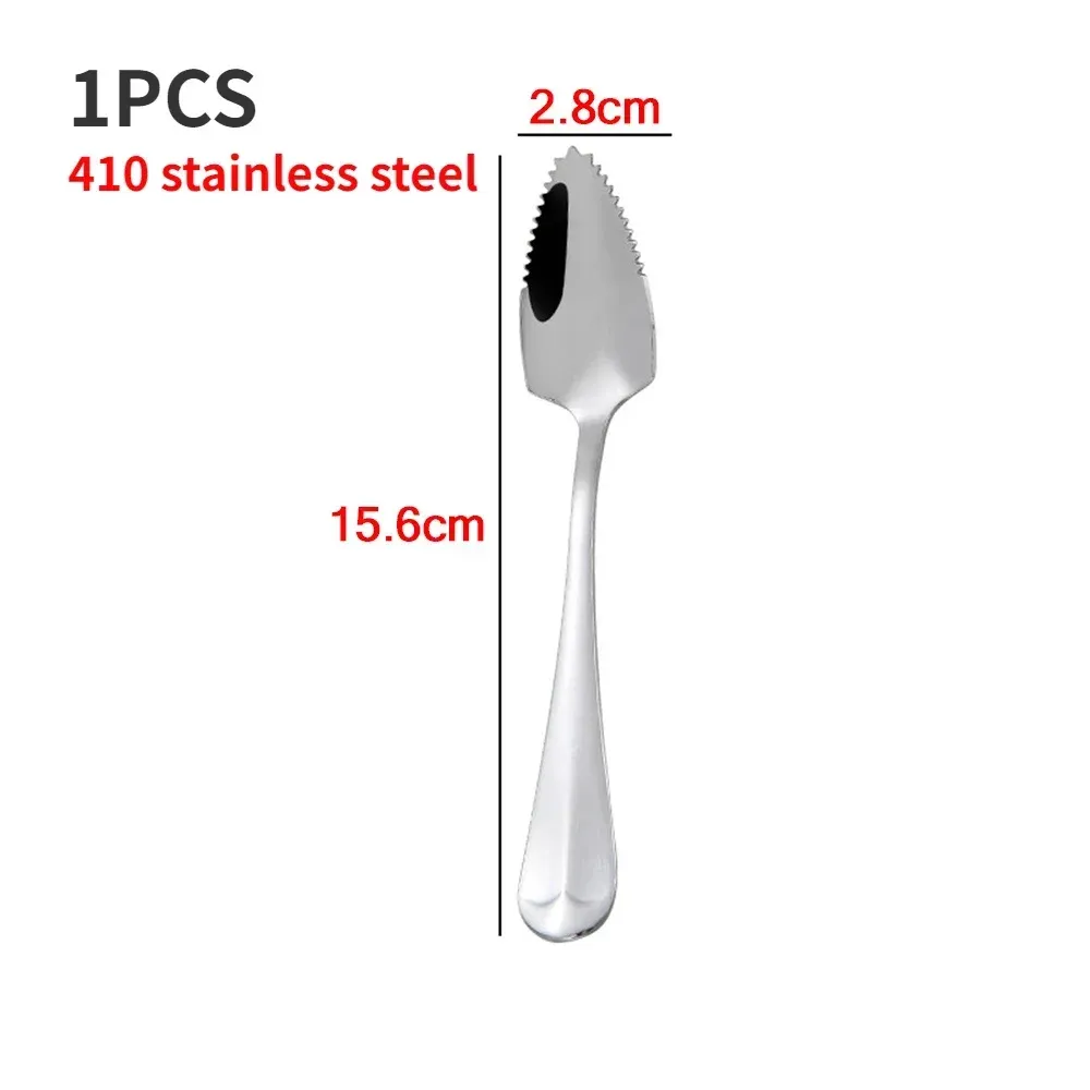 Cuillère à pamplemousse dentelée en acier inoxydable à long manche 8