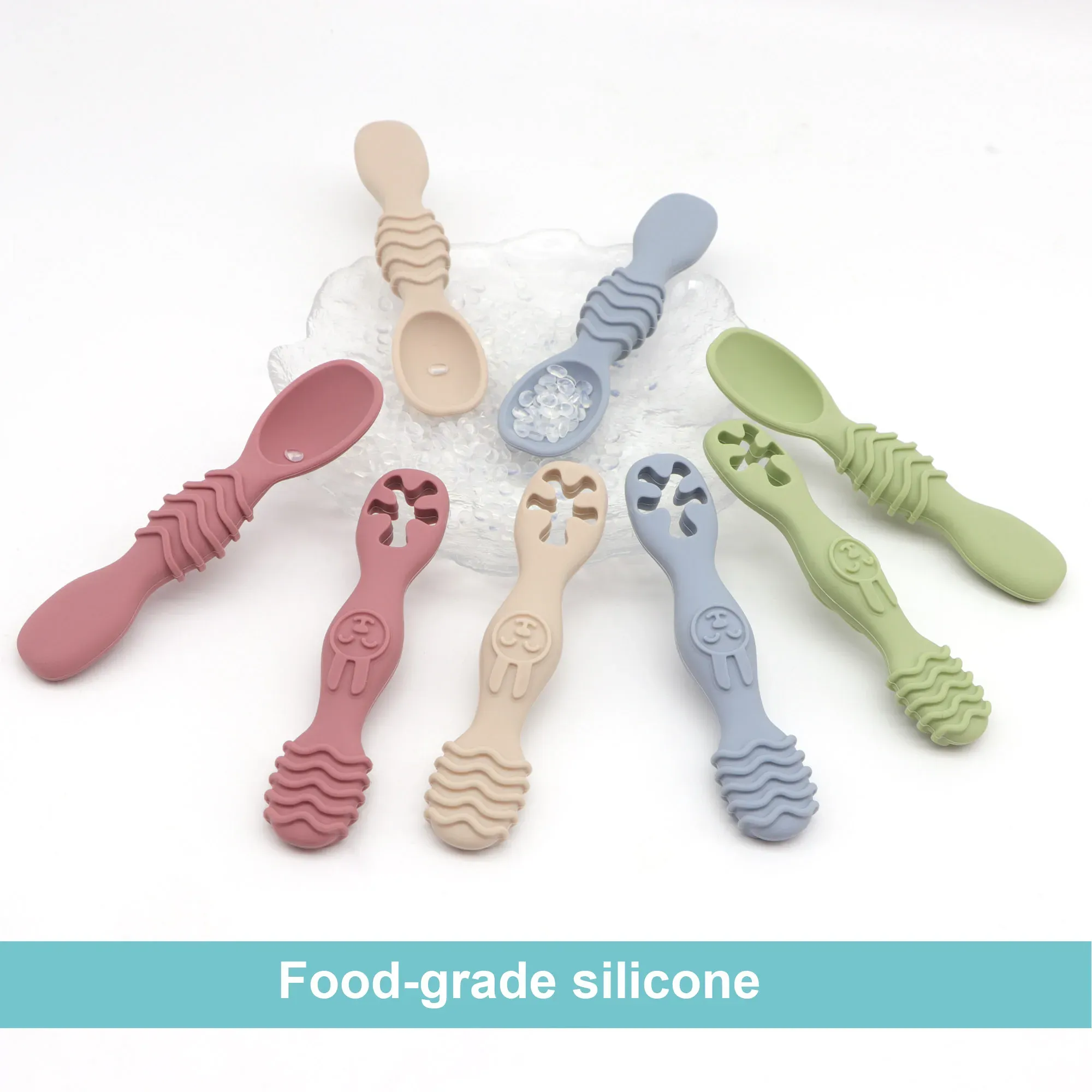 Ensemble de cuillères d'apprentissage en silicone pour bébés et tout-petits | Sans BPA | Compatible micro-ondes, lave-vaisselle et congélateur 4
