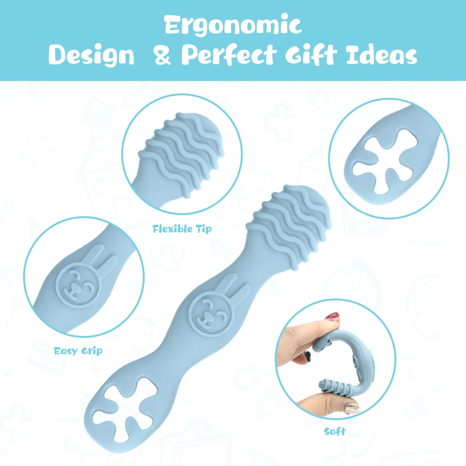 Cuillères à mâcher en silicone pour tout-petit