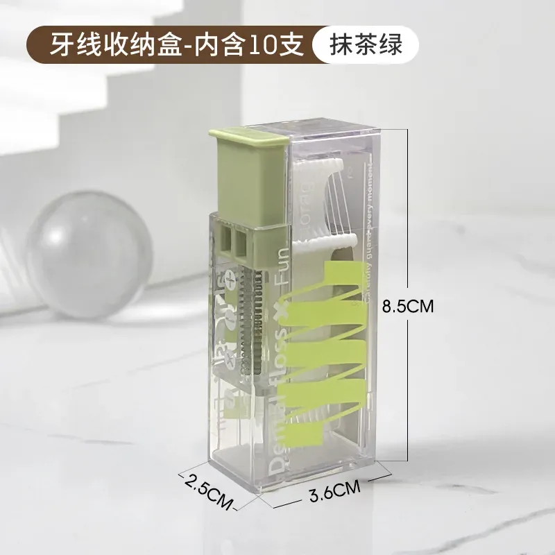 Distributeur portable de fil dentaire avec 10 recharges, porte-fil à éjection automatique, soins bucco-dentaires, fil dentaire jetable à pression 9