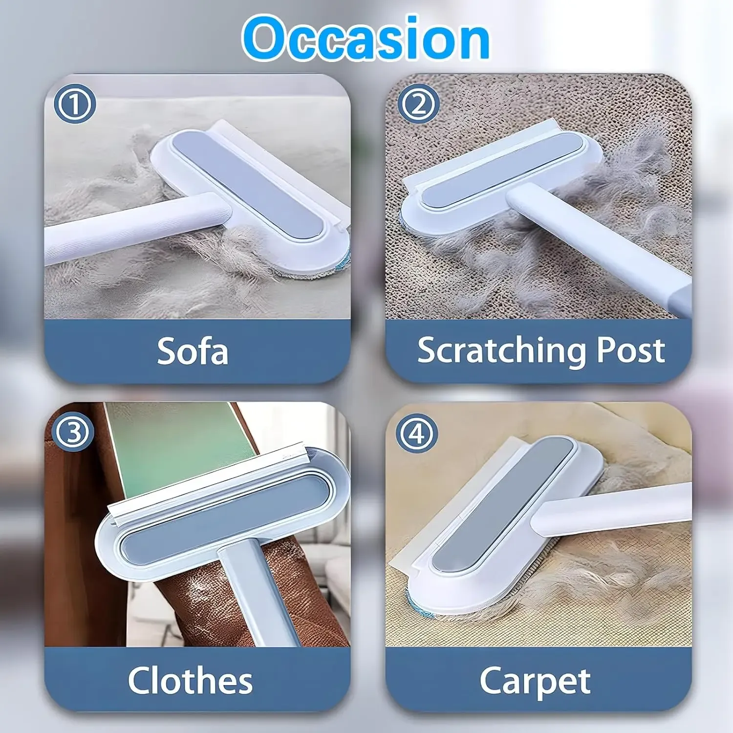 Éliminateur de poils pour animaux, brosse de nettoyage multifonction réutilisable et lavable pour canapés, tapis, vêtements et literie 4
