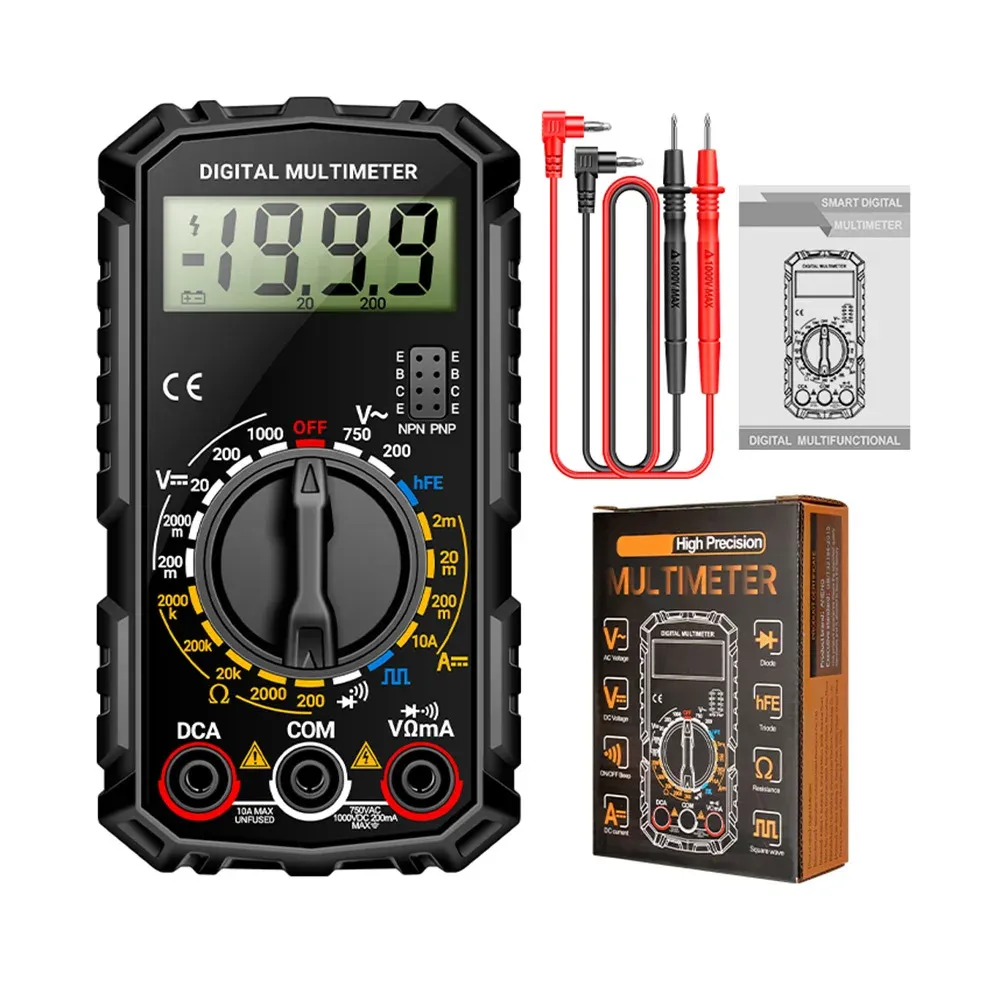 Multimètre numérique TRMS SZ06 / SZ308 à plage automatique, 2000 points, mesure de tension AC/DC, Ohm, Volt et ampèremètre 12