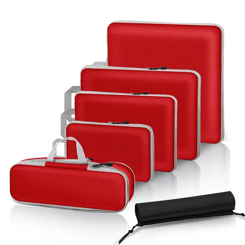 Cubes de rangement compressibles pour voyage, ensemble de 6 pièces avec pochette à chaussures 9