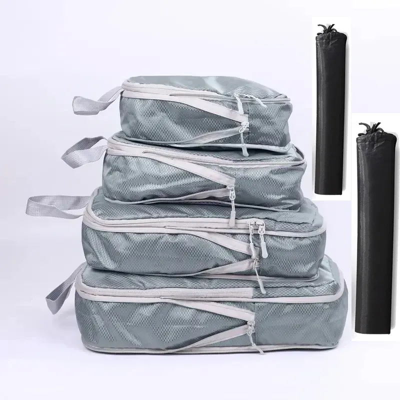 Cubes de rangement compressibles pour voyage, ensemble de 6 pièces avec pochette à chaussures 16