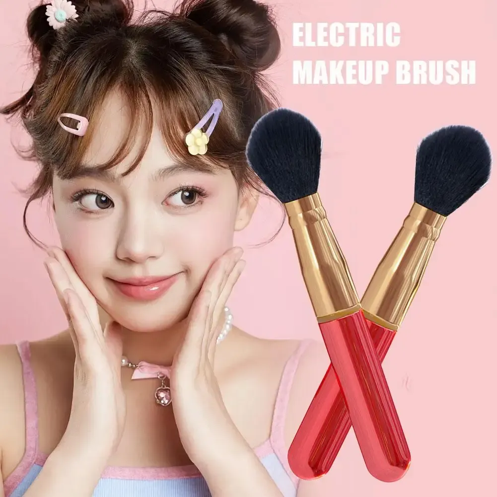 Brosse de maquillage électrique rouge