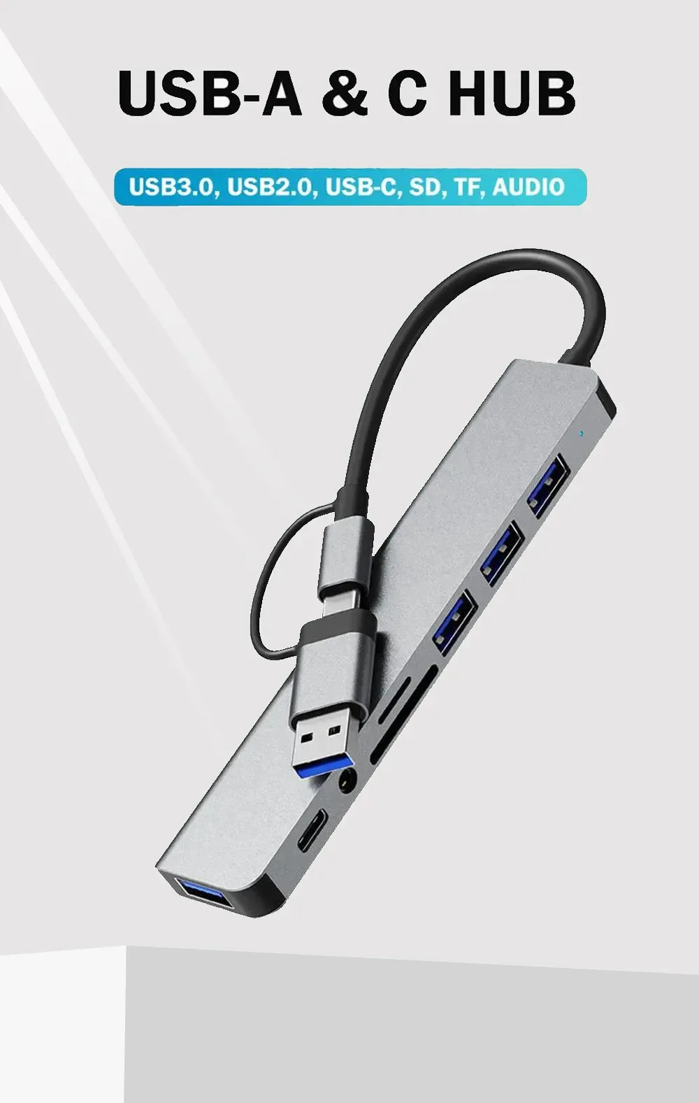 Hub USB 8-en-1 détail des ports