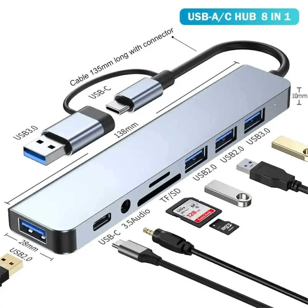 Hub USB 8-en-1 vue d'ensemble
